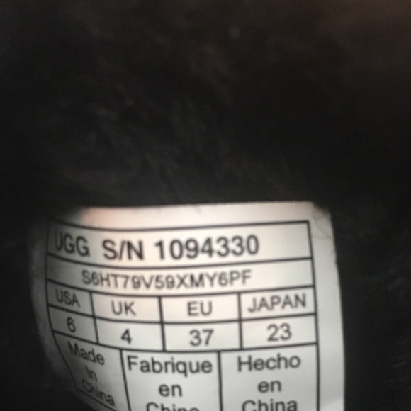 Ugg Suede Classic Rustic Black Ankle Booties Sz 6 - Picture 7 of 8